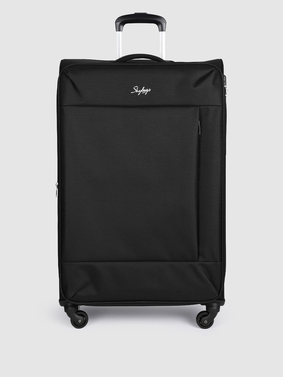 

Skybags Unisex Black Solid Soft 4 Wheels 360-Degree Rotation Soft Large Trolley Bag