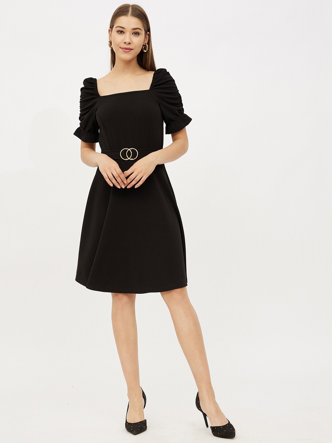 

Harpa Black Fit & Flare Dress