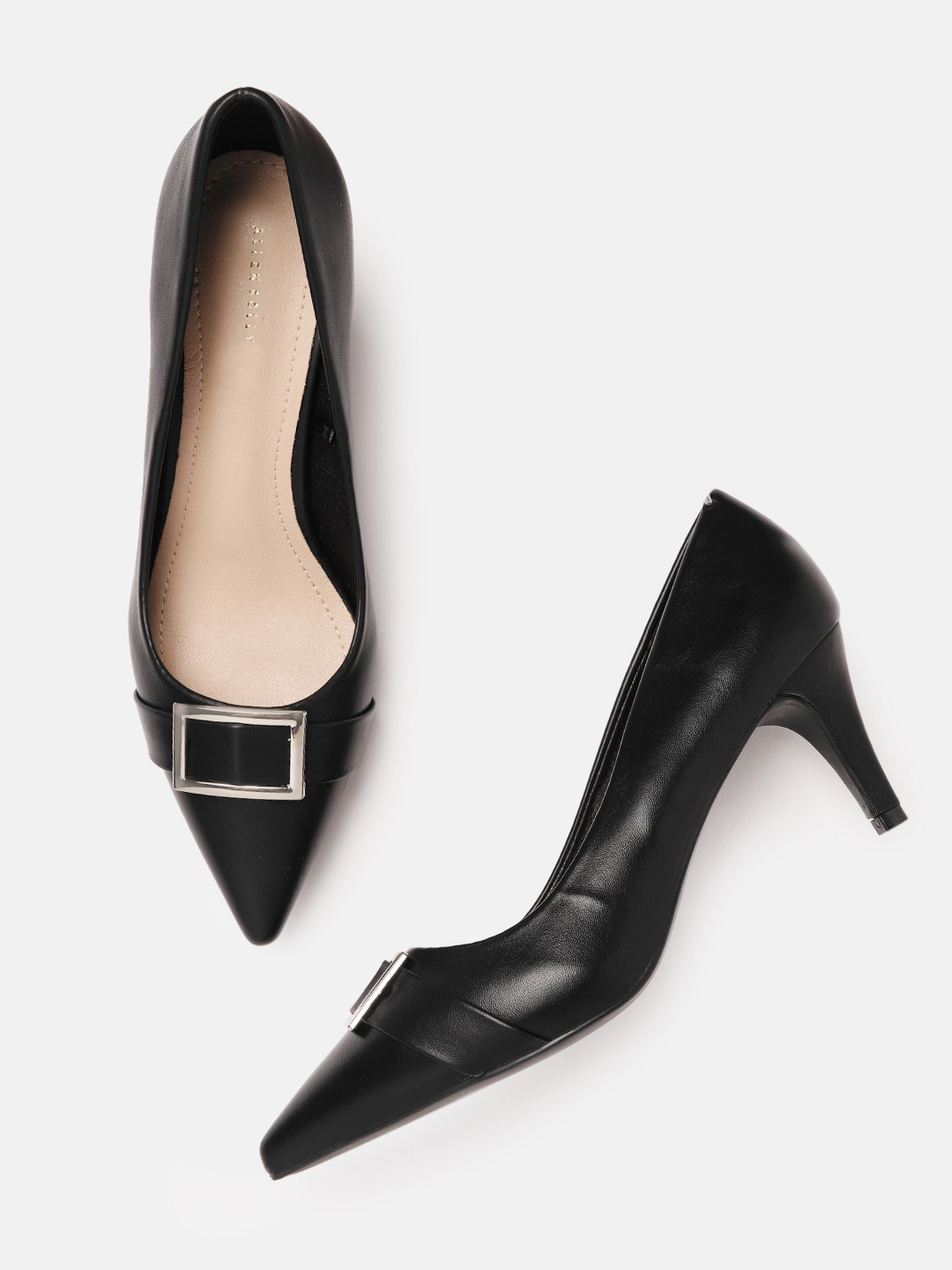 

Allen Solly Black Solid Pumps with Buckle Detail