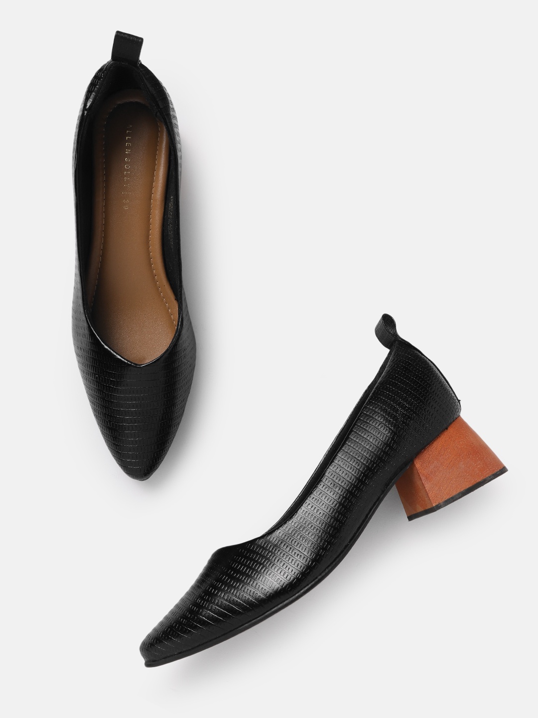 

Allen Solly Black Textured Pumps