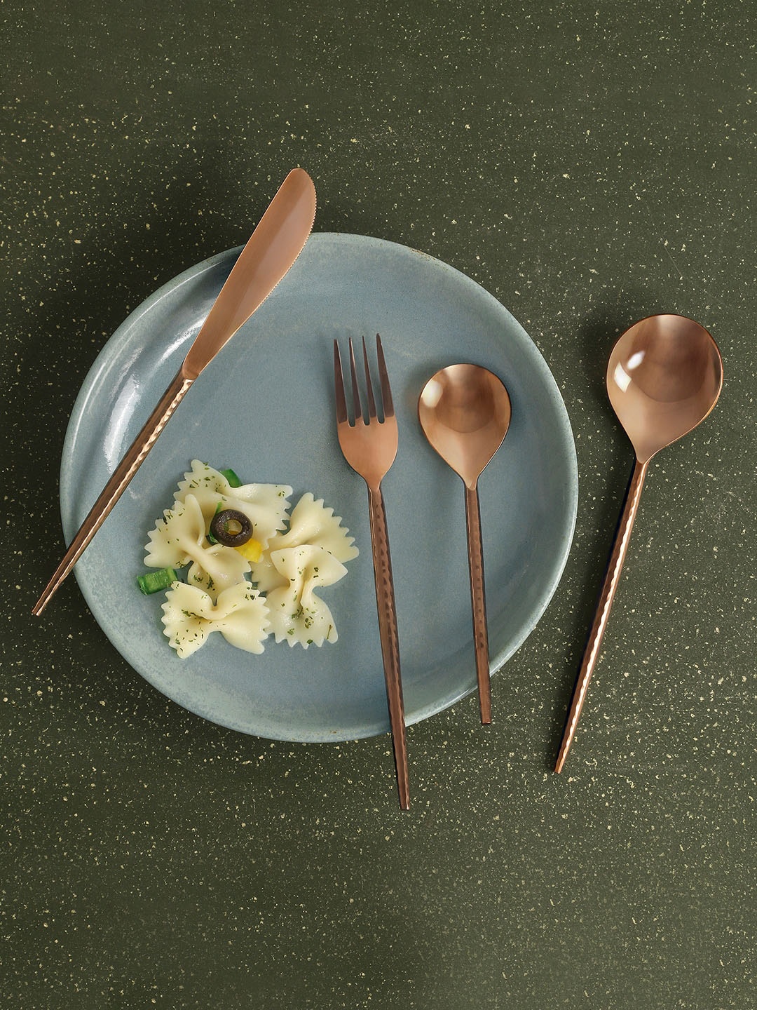 

ellementry Set Of 4 Cutlery Set, Rose gold