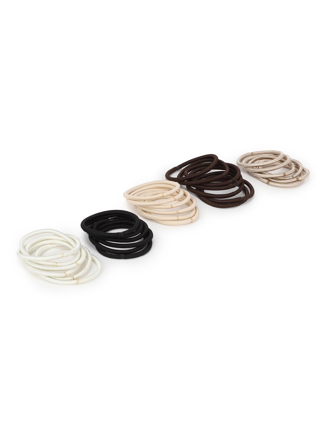 

FOREVER 21 Women 30 Pcs Beige & Black Ponytail Holders