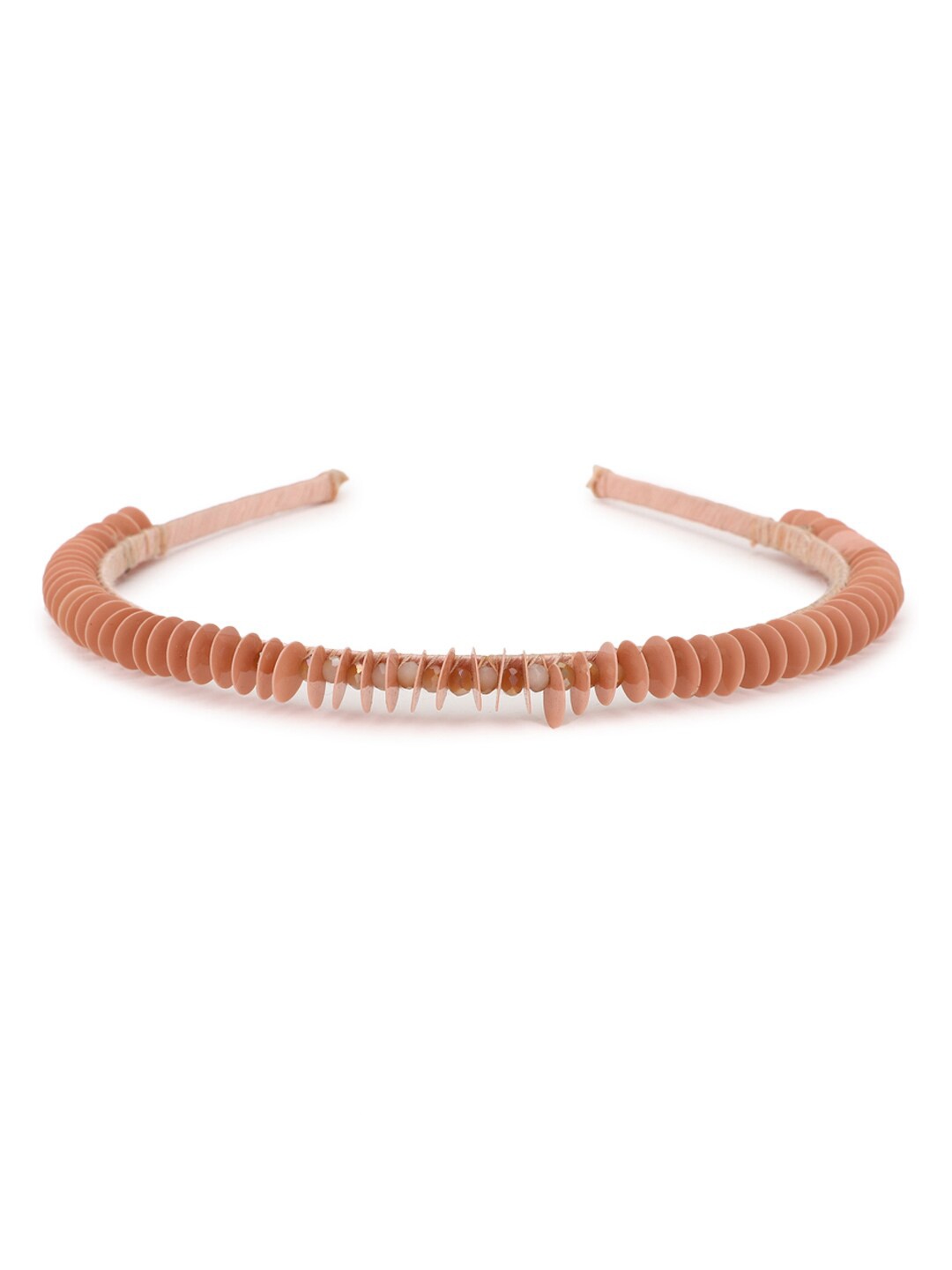 

FOREVER 21 Women Peach-Coloured Beaded Hairband