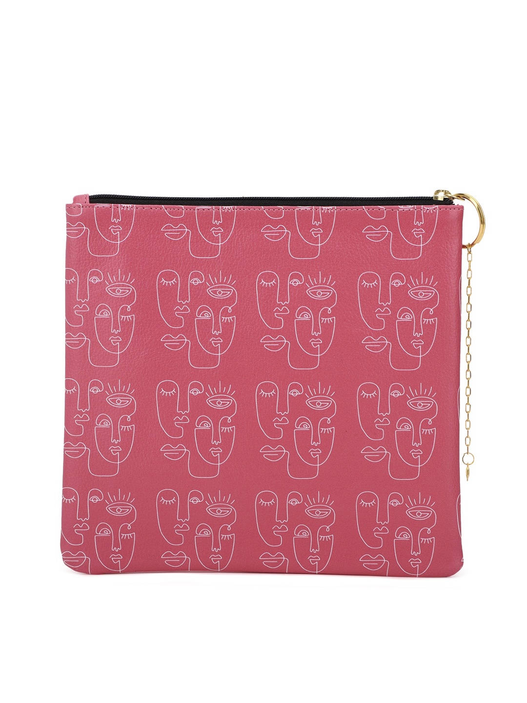 

FOREVER 21 Pink Ethnic Motifs Printed PU Shopper Tote Bag