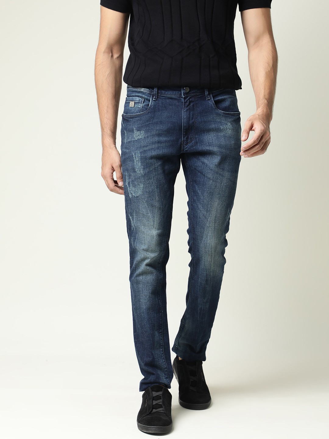 

RARE RABBIT Men David-4 Slim Fit Jeans, Navy blue