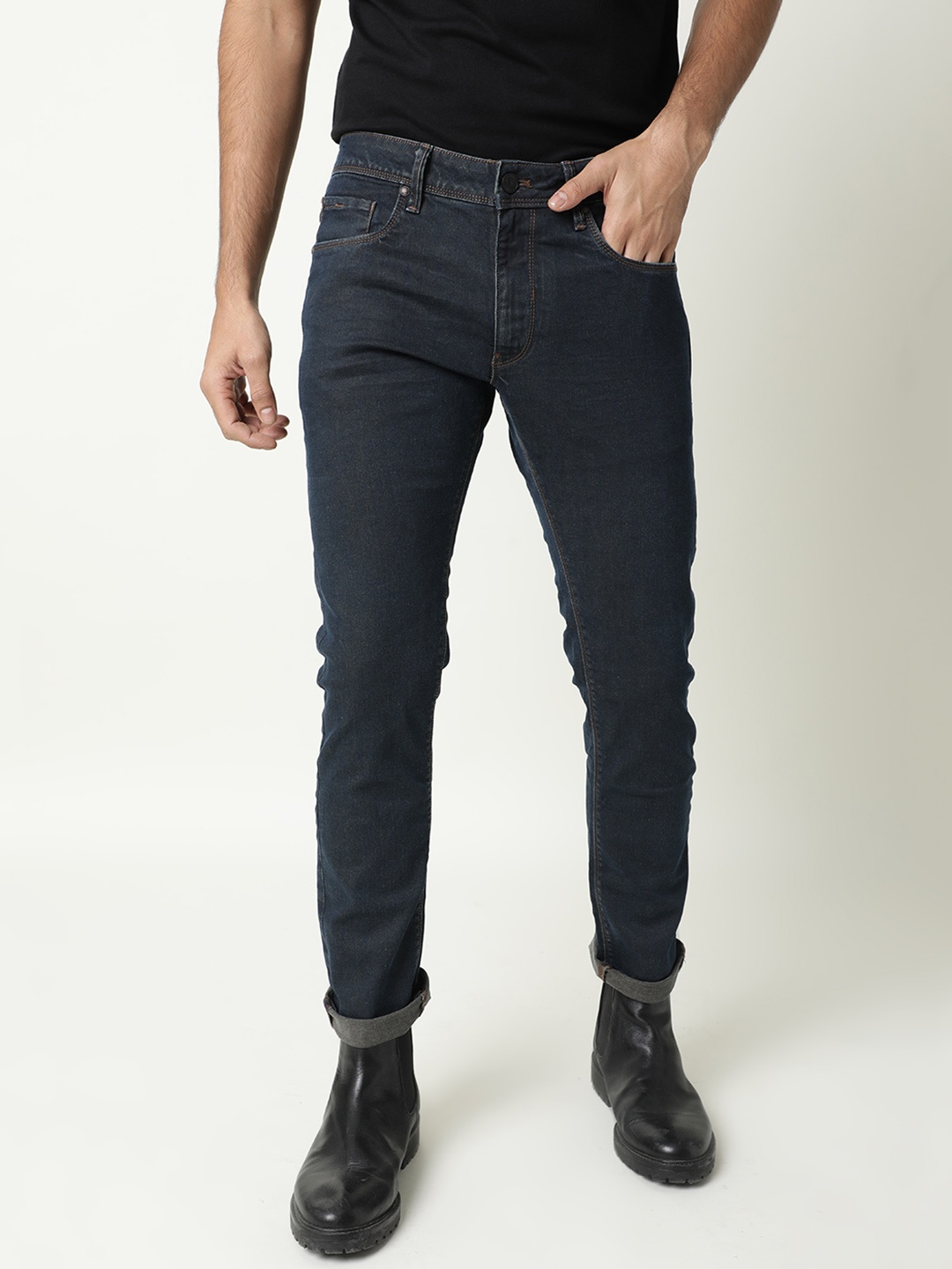 

RARE RABBIT Men Twix Slim Fit Jeans, Navy blue