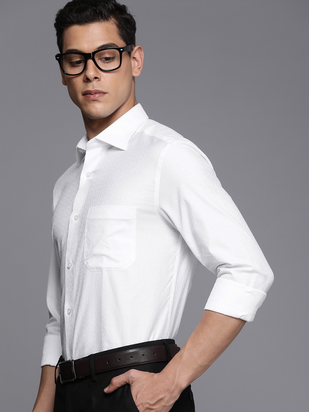 

Louis Philippe Gods & Kings Classic Fit Giza Cotton Formal Shirt, White