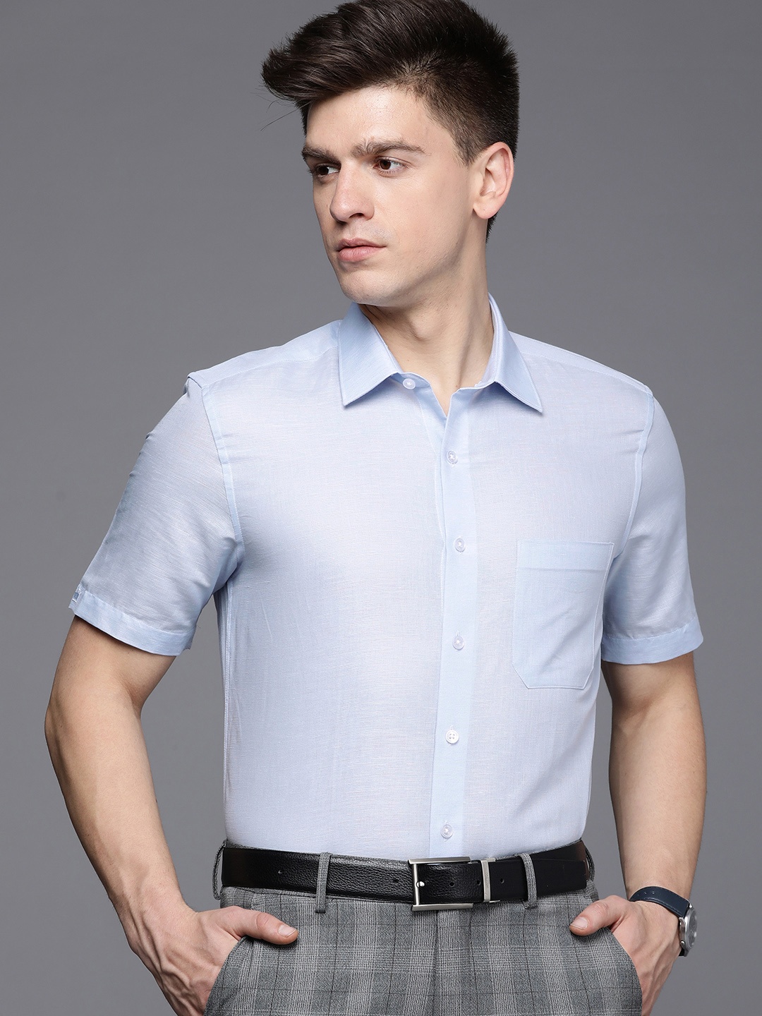 

Louis Philippe Men Blue Slim Fit Formal Shirt