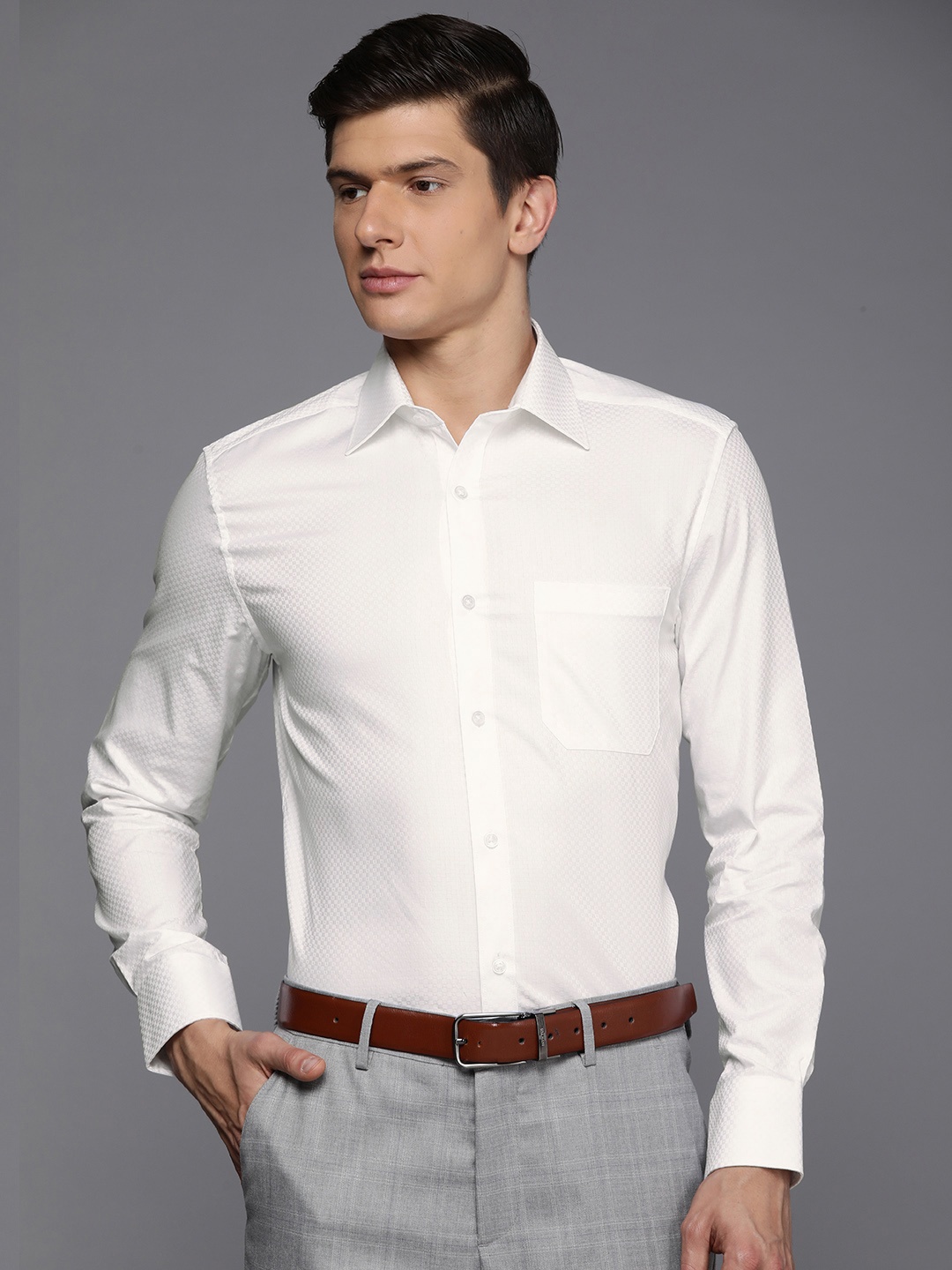 

Louis Philippe Men White Classic Pure Cotton Formal Shirt
