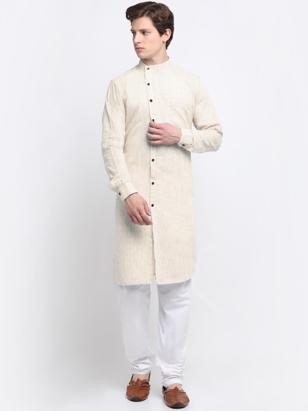 

KLOTTHE Men Beige Cotton Kurta