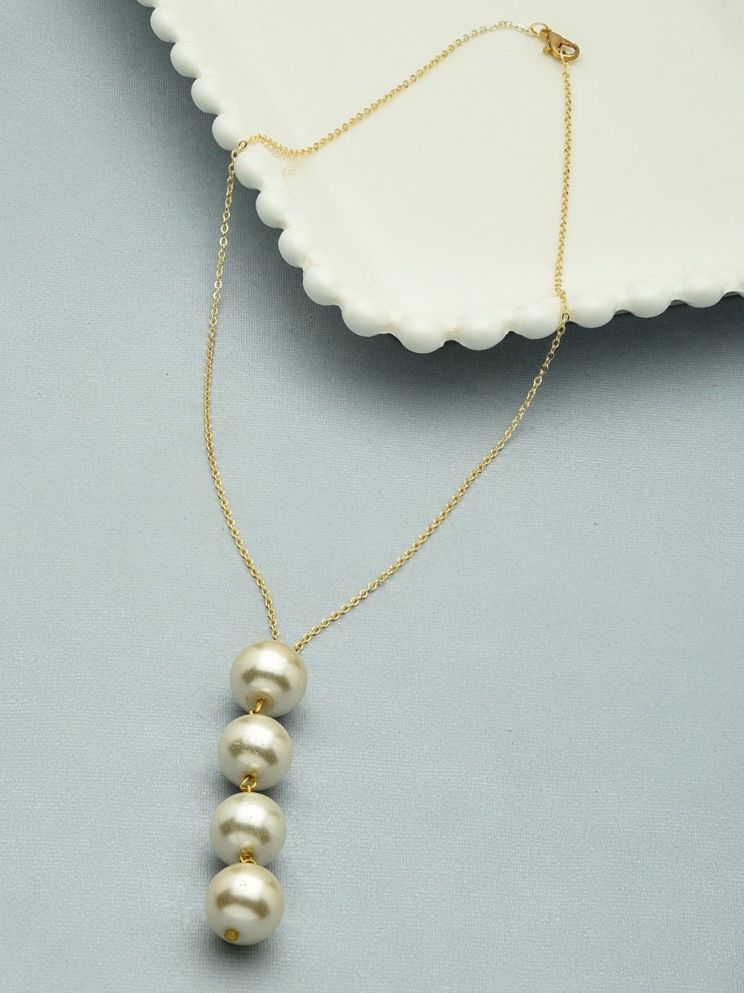 

AMI Women Gold-Toned & White Beads Embellished Chain