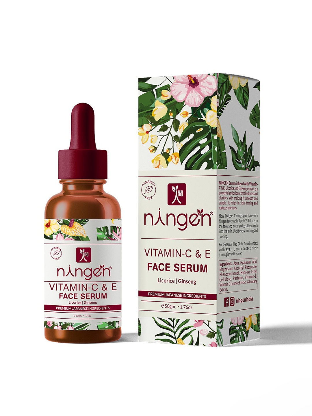 

Ningen Licorice Ginseng Vitamin-C & E Face Serum - 50 g, White