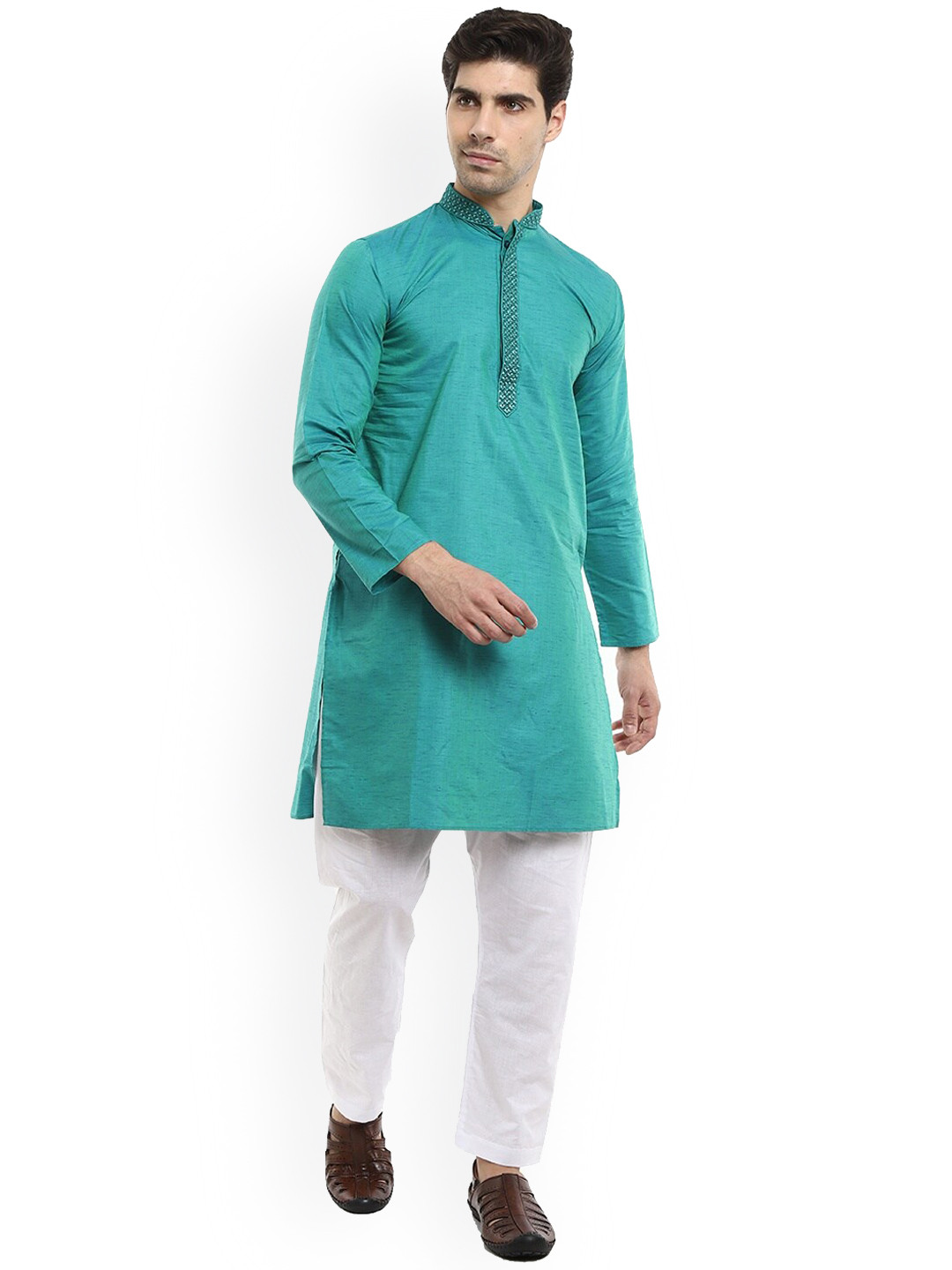 

V-Mart Men Green Pure Cotton Kurta with Pyjamas