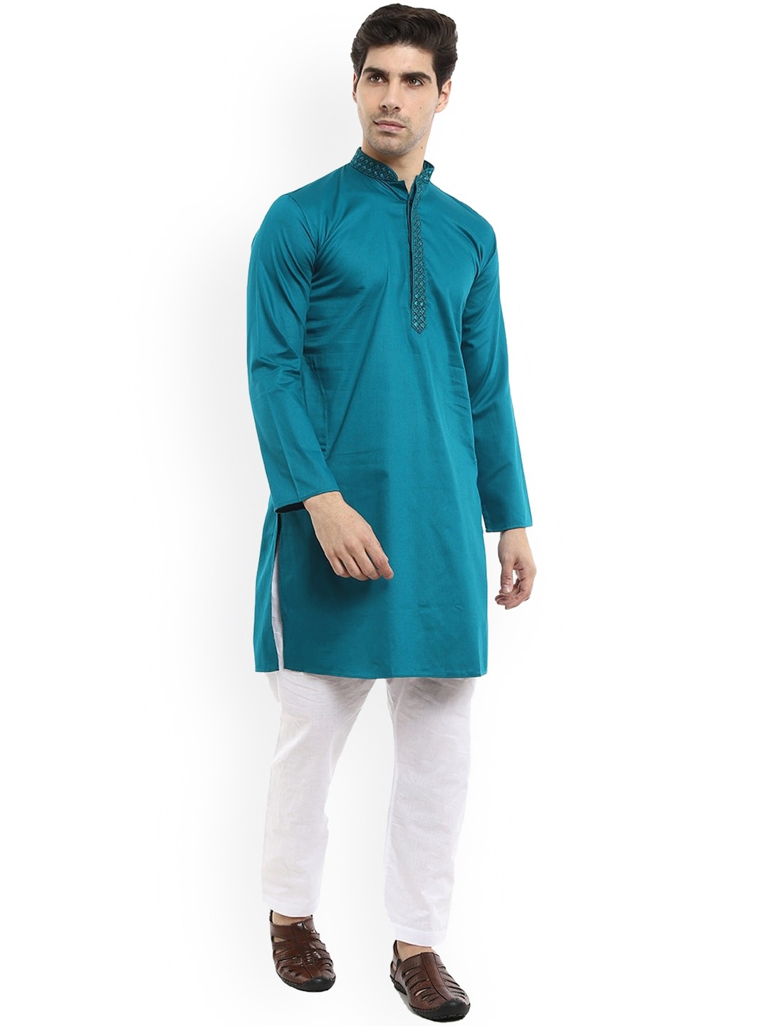 

V-Mart Men Green Pure Cotton Kurta with Pyjamas