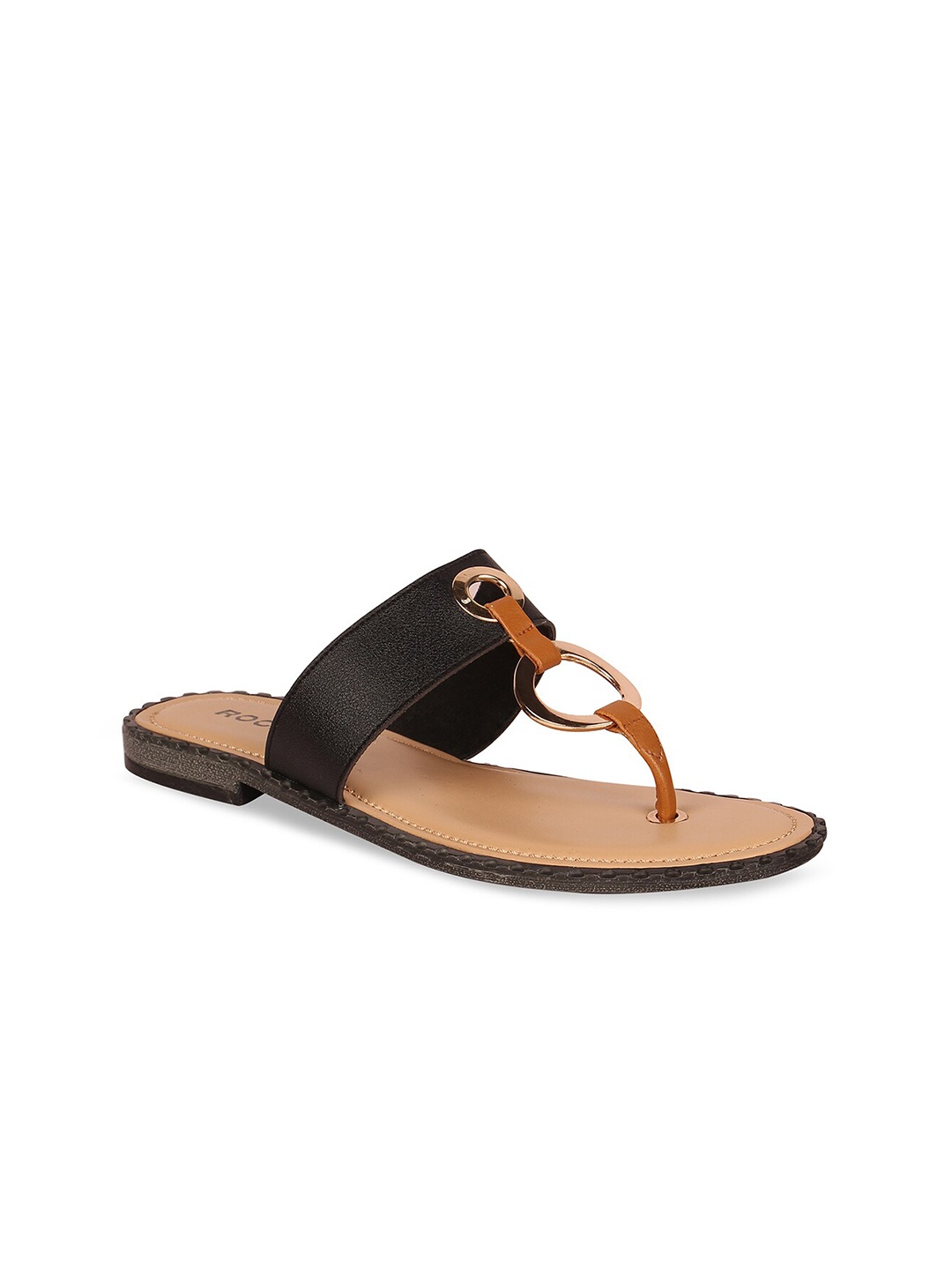 

Rocia Women Black Open Toe Flats