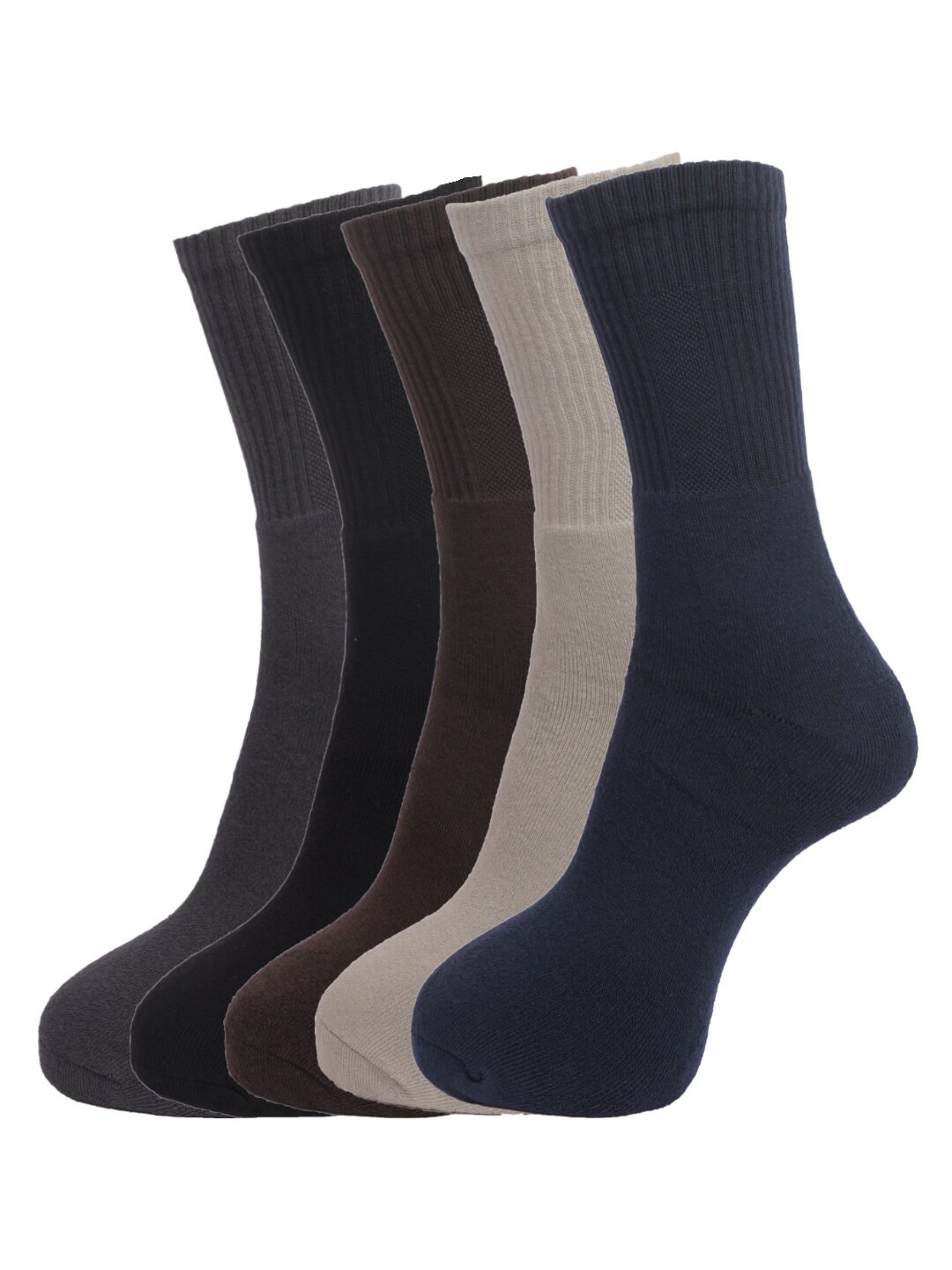 

Dollar Socks Men Pack Of 5 Assorted Cotton Above Ankle-Length Socks
