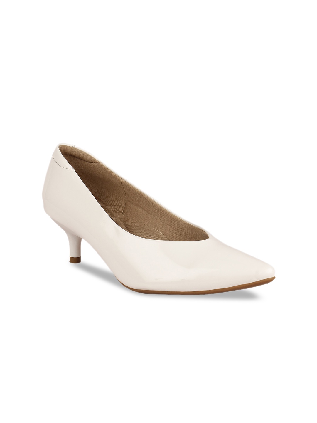 

Rocia White Work Kitten Pumps