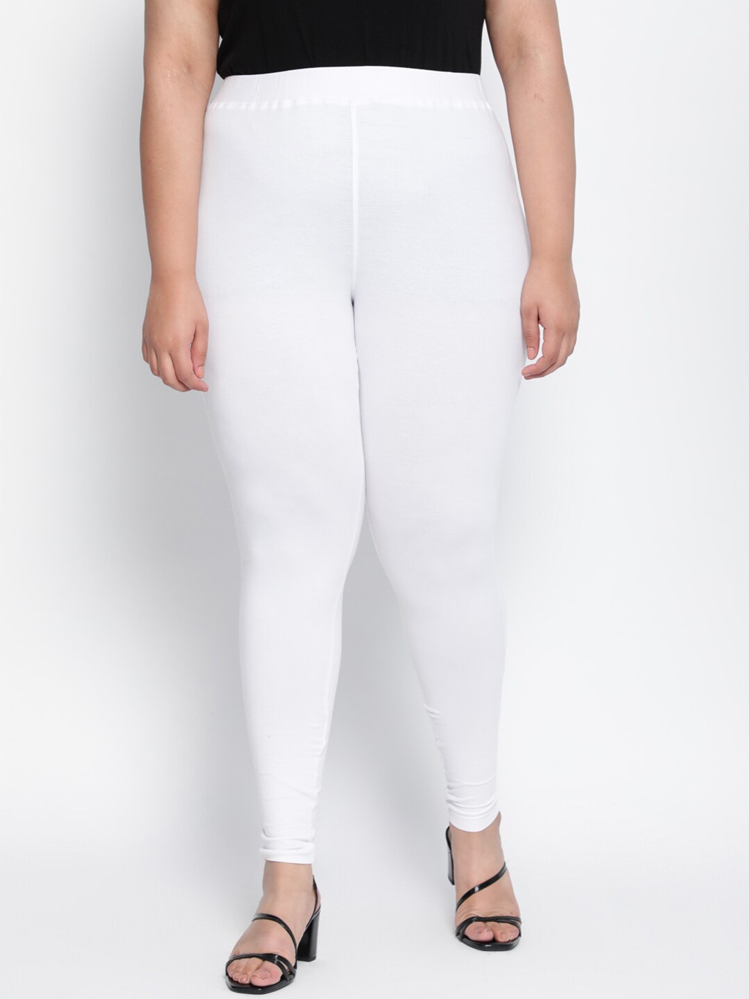 

Amydus Women Plus Size White Ankle-Length Leggings