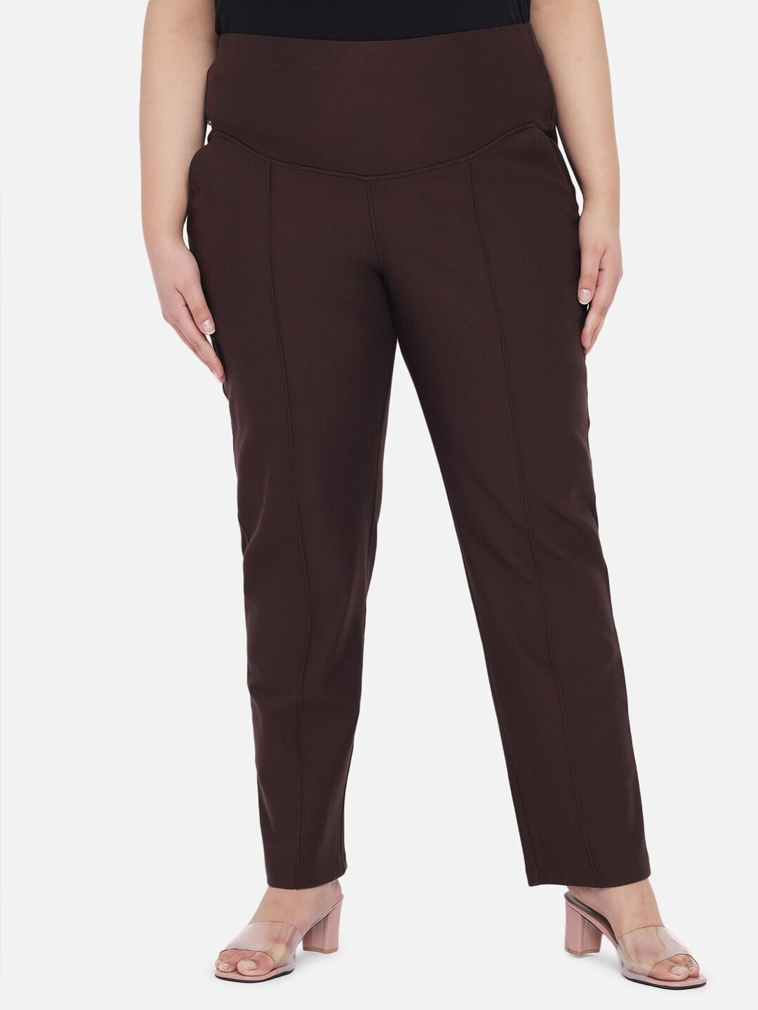 

Amydus Women Brown High-Rise Trousers
