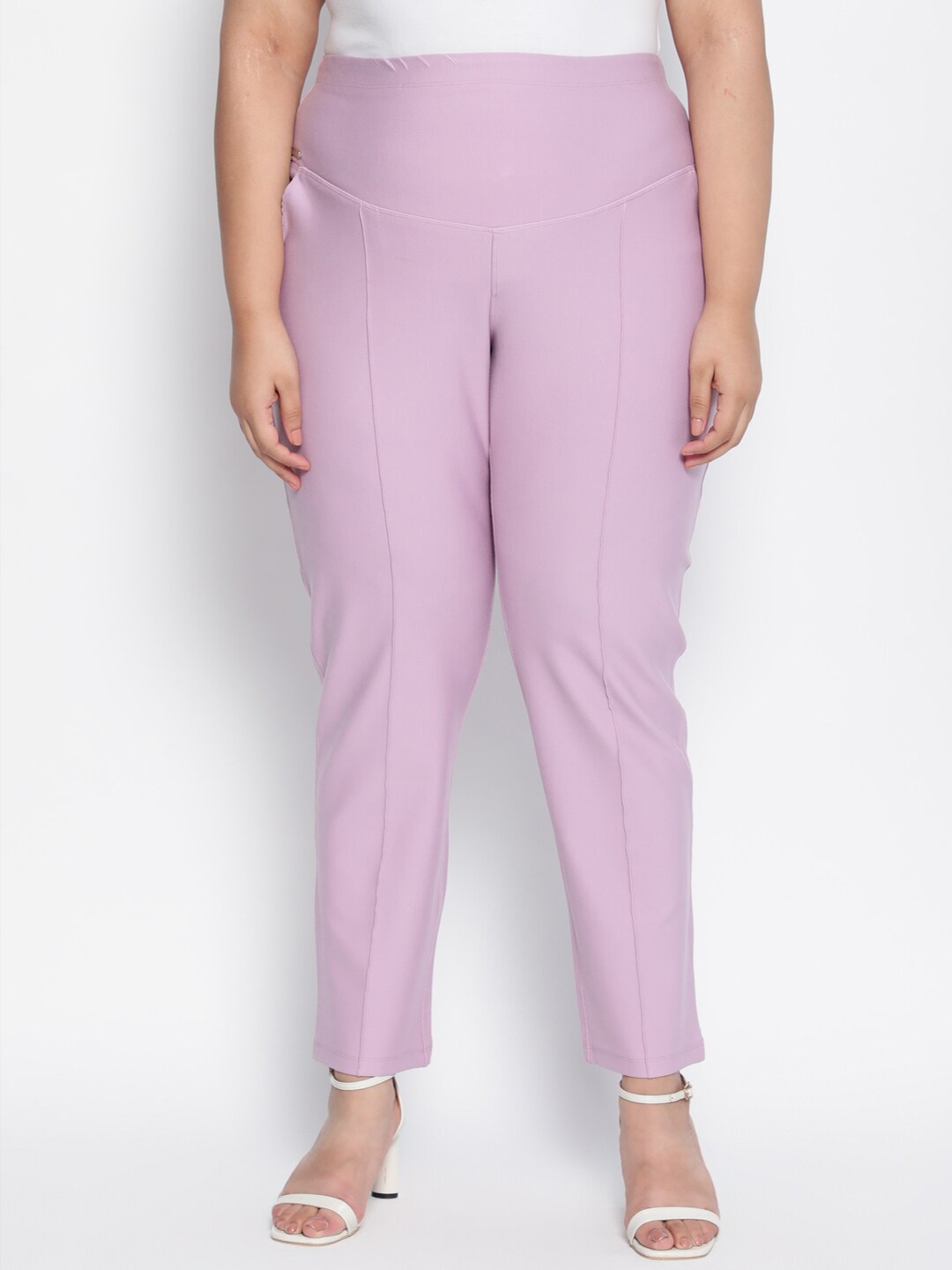 

Amydus Women Plus Size Pink Tummy Tucker Jeggings