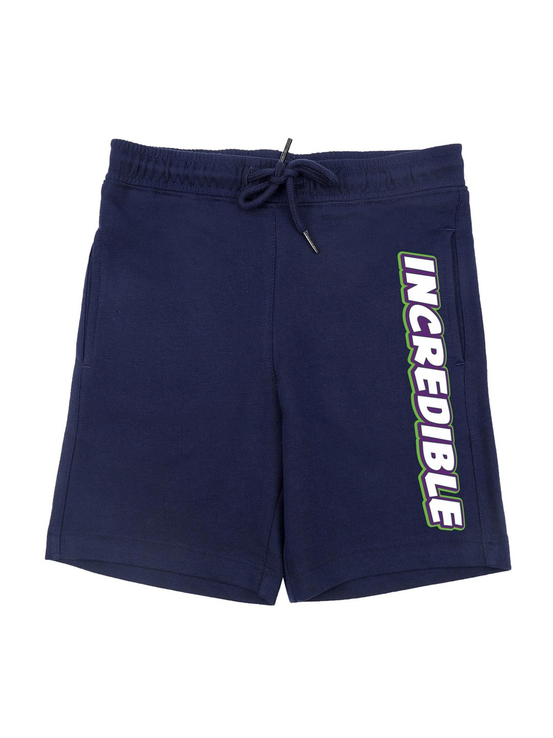 

Marvel by Wear Your Mind Boys Navy Blue Typography Printed Avengers Shorts