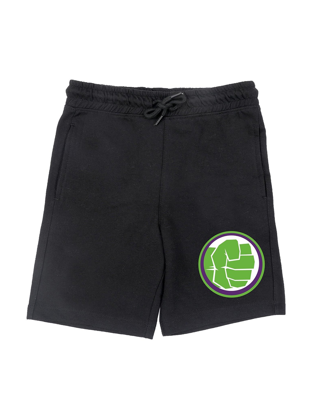 

Marvel by Wear Your Mind Boys Black Hulk Graphic Printed Regular-Fit Shorts