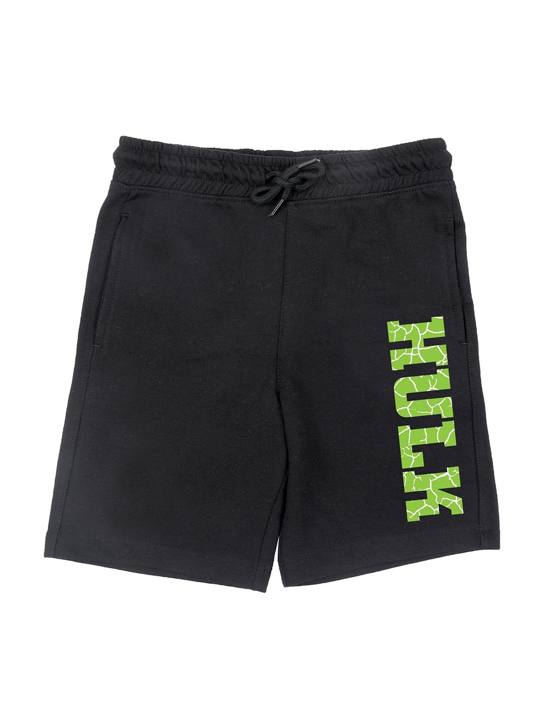 

Marvel by Wear Your Mind Boys Black Typography Printed Hulk Regular Shorts