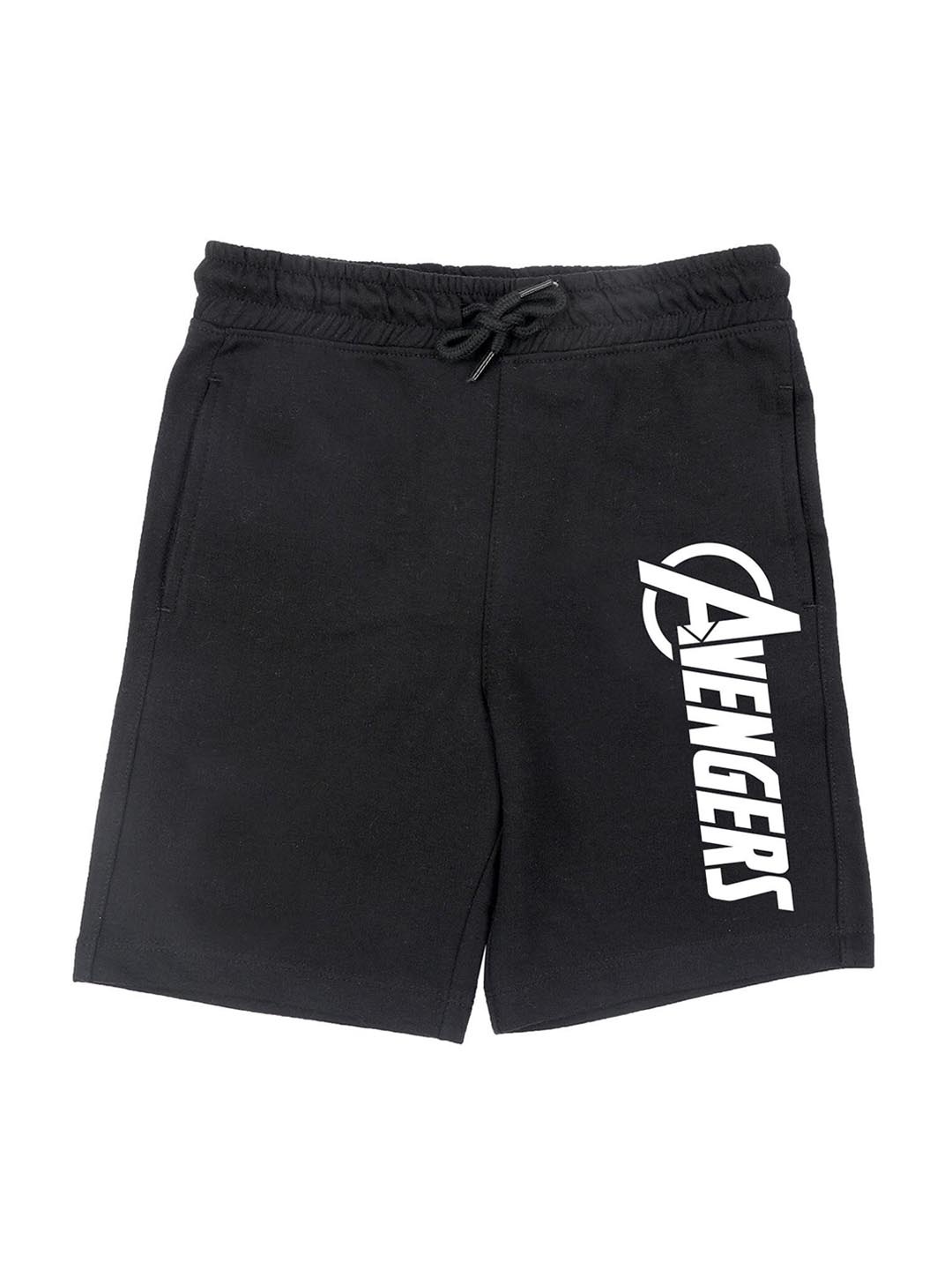 

Marvel by Wear Your Mind Boys Black Typography Printed Avengers Shorts
