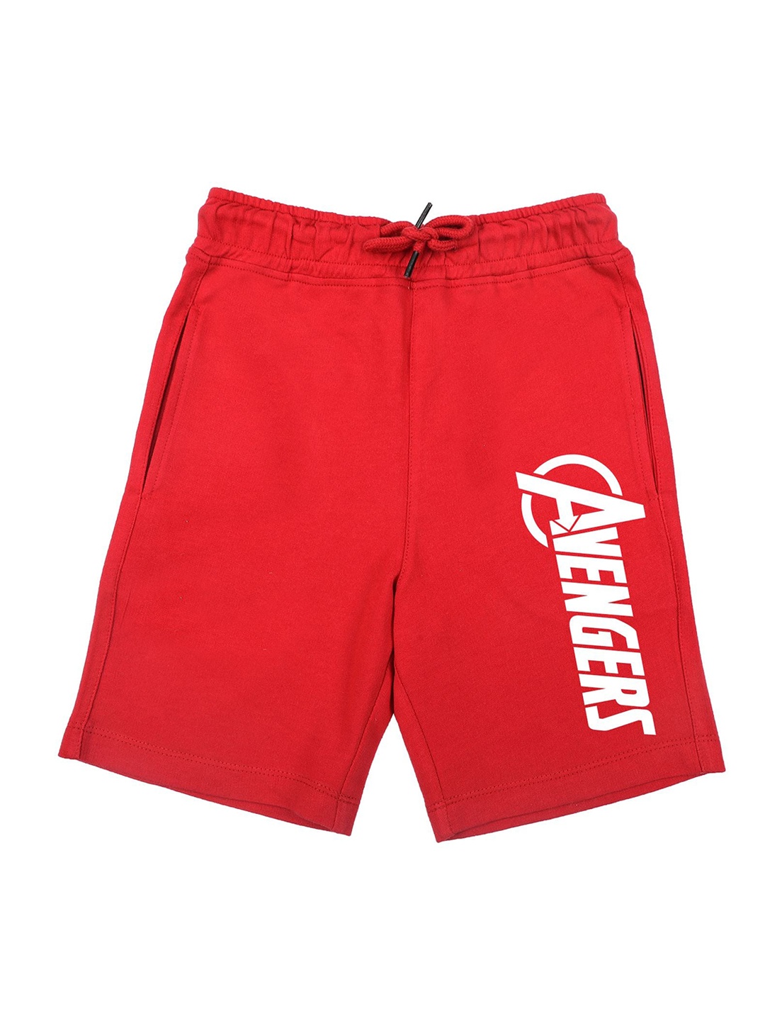 

Marvel by Wear Your Mind Boys Red Typography Printed Avengers Shorts