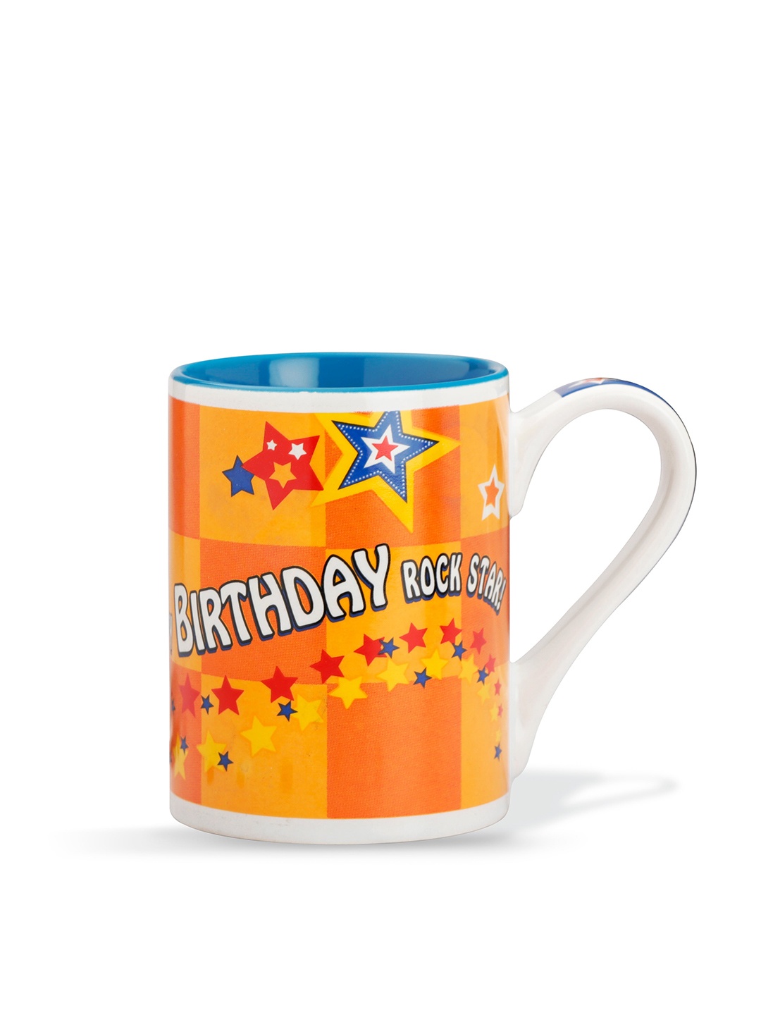 

Archies Blue & Orange Printed Ceramic Glossy Happy Birthday Coffee Mug