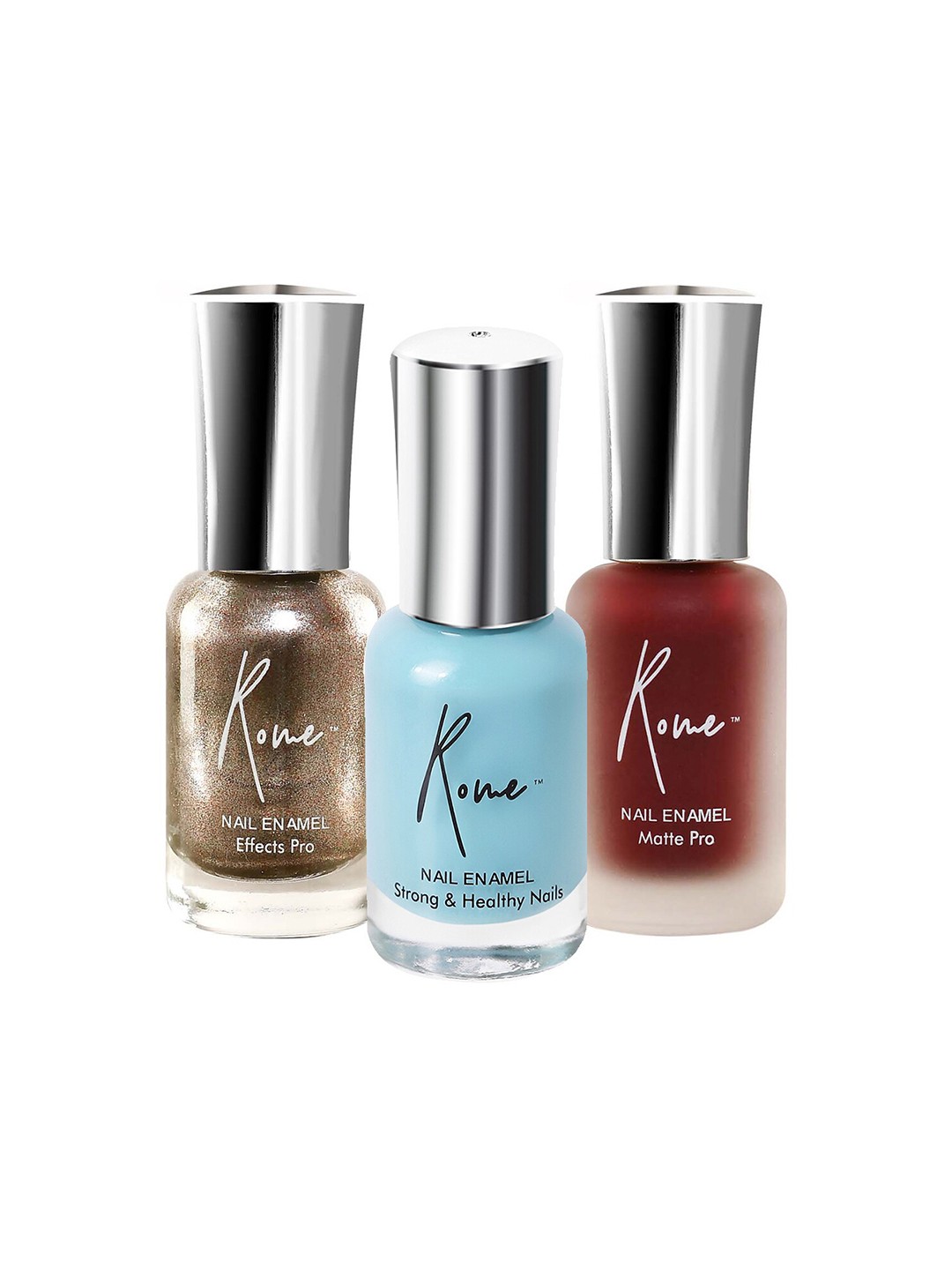 

Rome Set of Matte Pro - Strong and Healthy & Effects Pro Nail Enamels, Brown