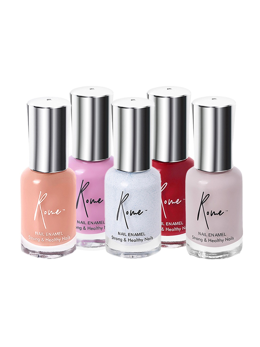 

Rome Set of 5 Strong & Healthy Nail Enamel 8 ml each, Multi