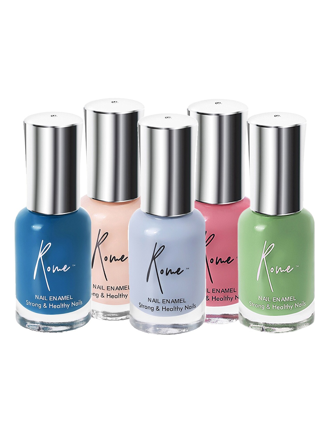 

Rome Set of 5 Strong & Healthy Nail Enamel - 8 ml each, Multi