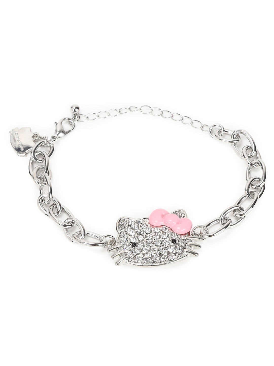 

FOREVER 21 Women Pink & Silver-Toned Charm Bracelet