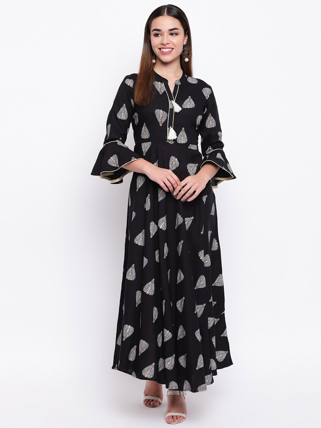 

Jaipur Morni Black & White Maxi Dress