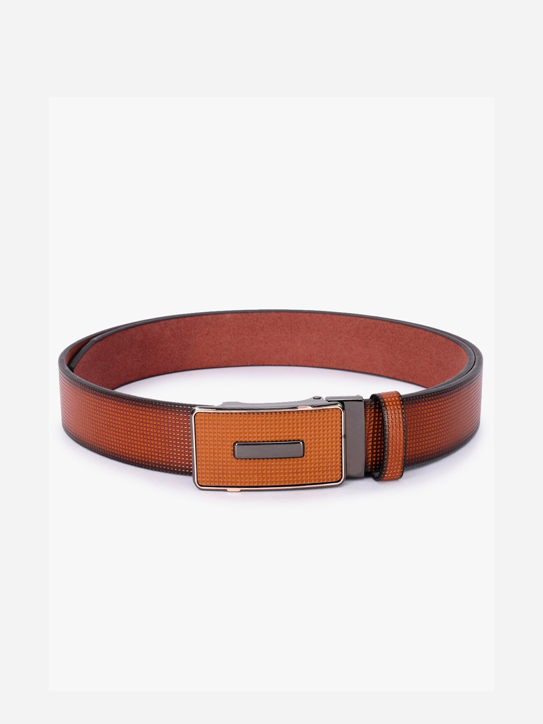 

BuckleUp Men Tan Textured Leather Belt