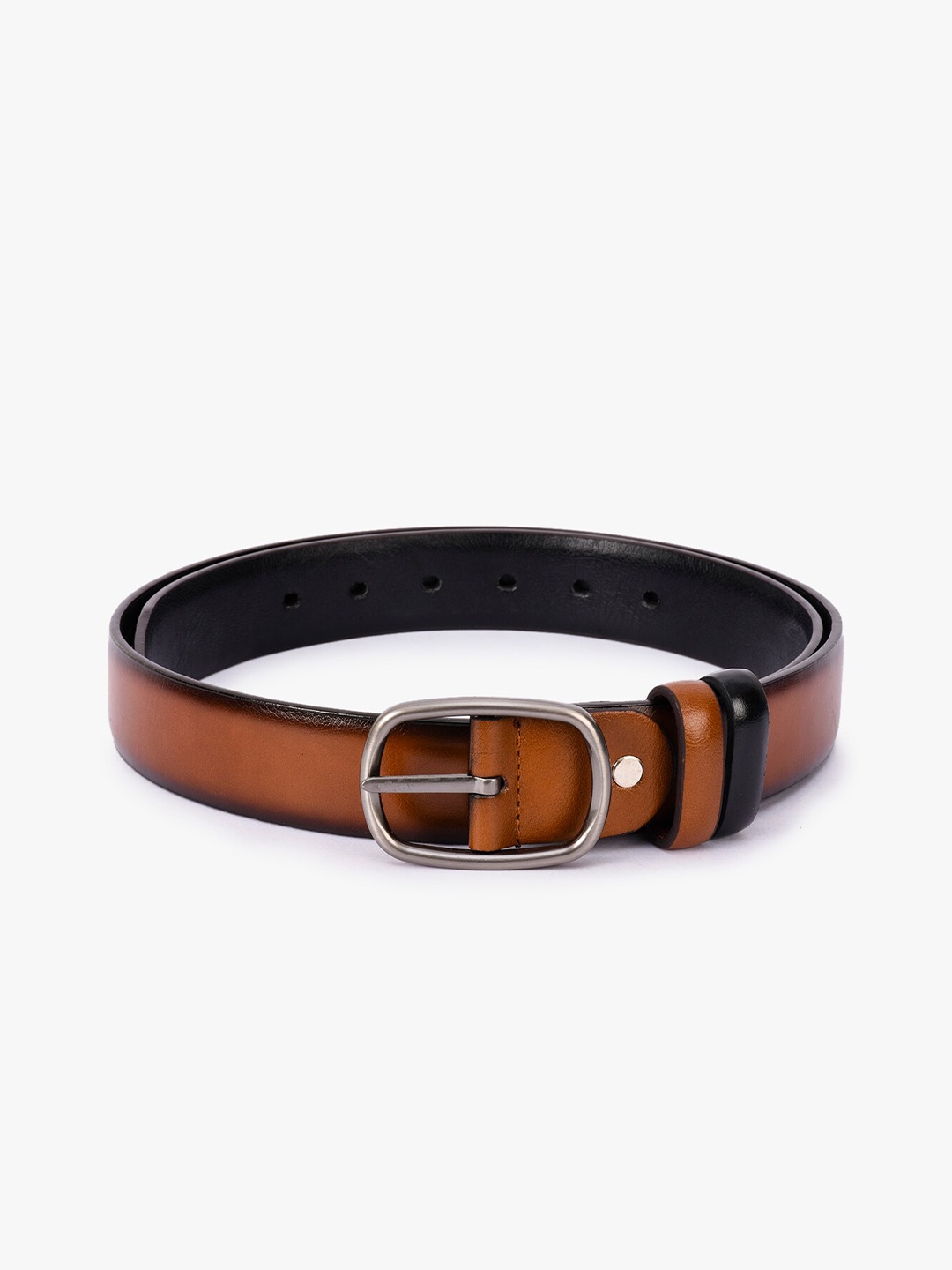 

BuckleUp Men Tan & Black Solid Reversible Leather Belt