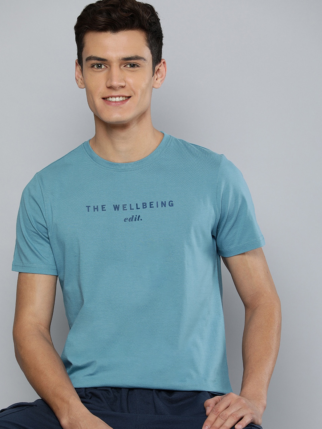

M&H Easy Men Blue Printed T-shirt