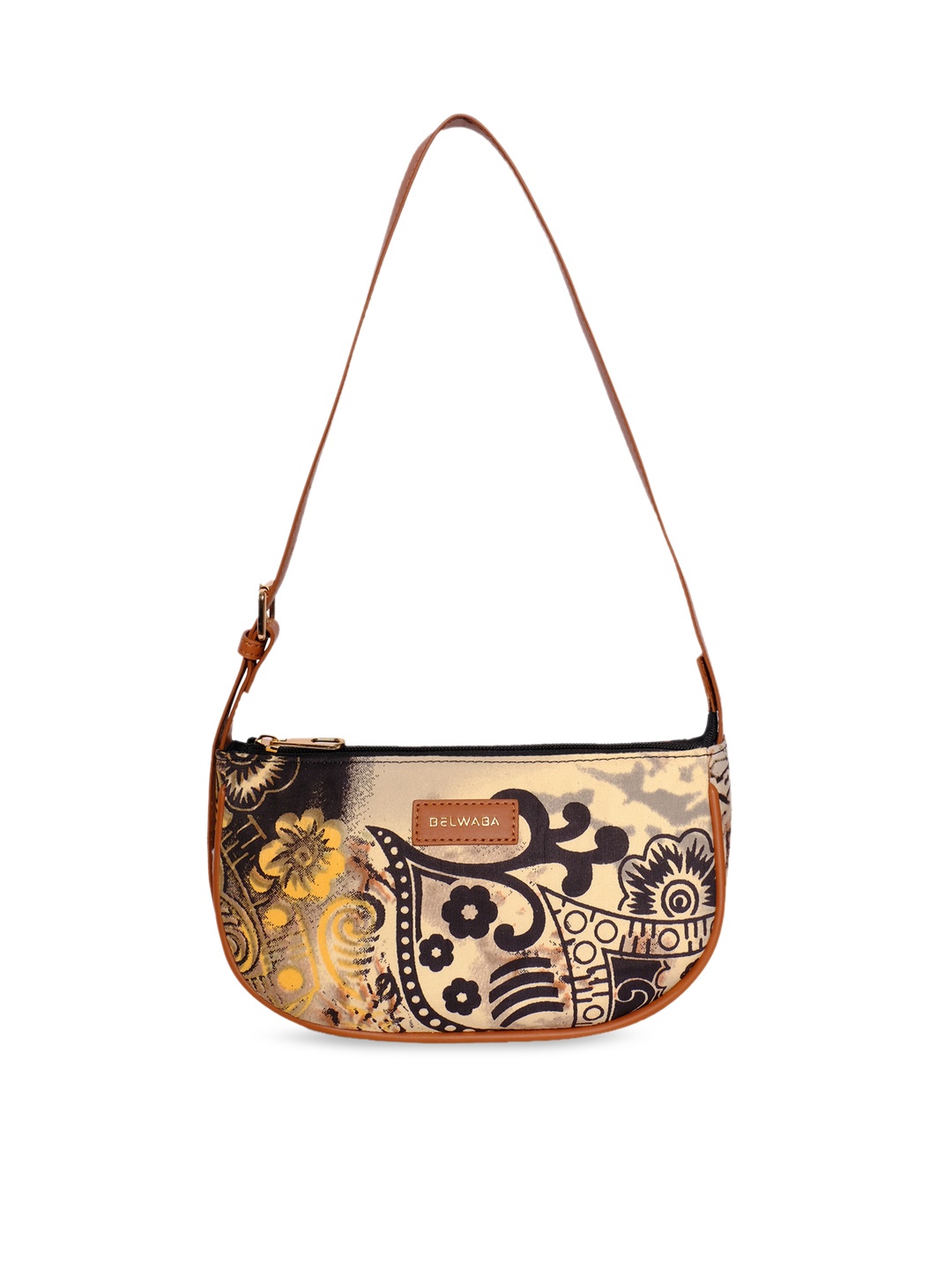 

Belwaba Multicoloured Printed Half Moon Sling Bag, Multi