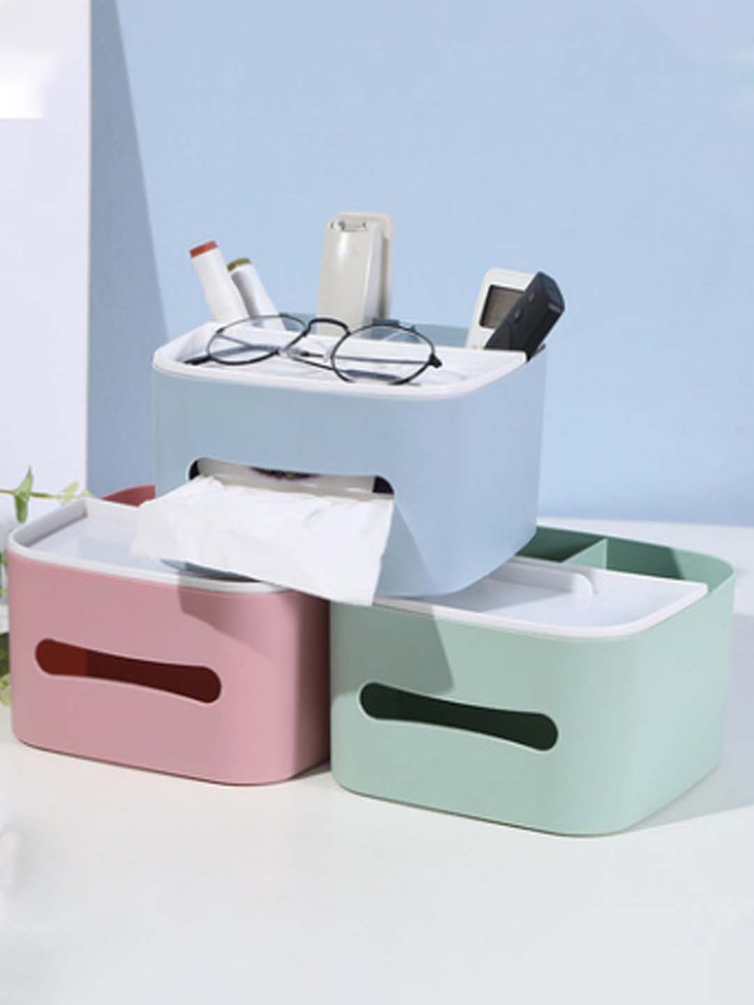 

MARKET99 Light Green Solid Wooden Table Organizer