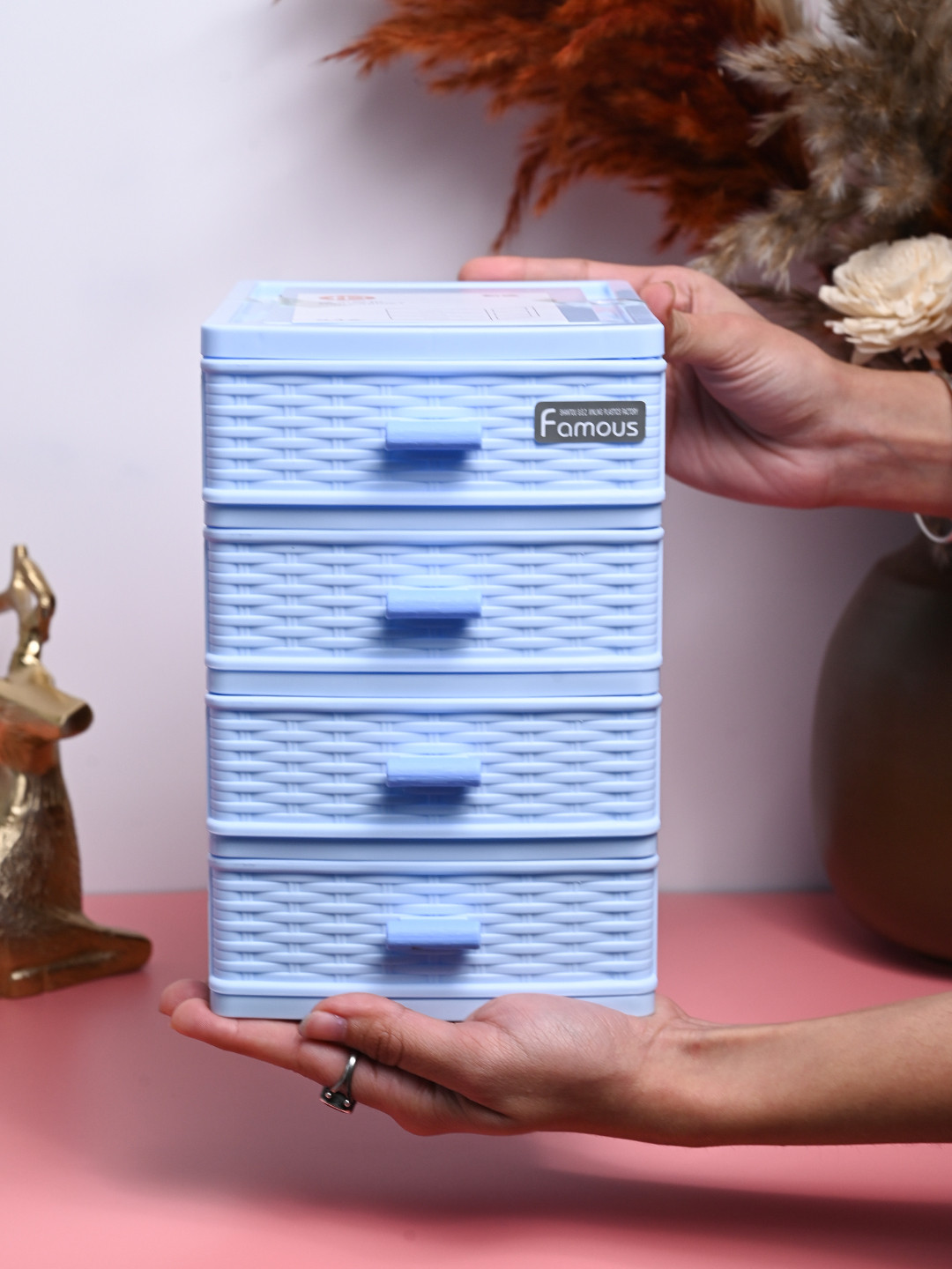 

MARKET99 Blue Self Designed Plastic 4 Layer Drawer Organisers