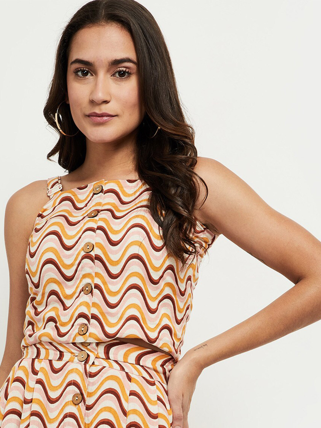 

max Women Multicoloured Geometric Printed Top, Multi