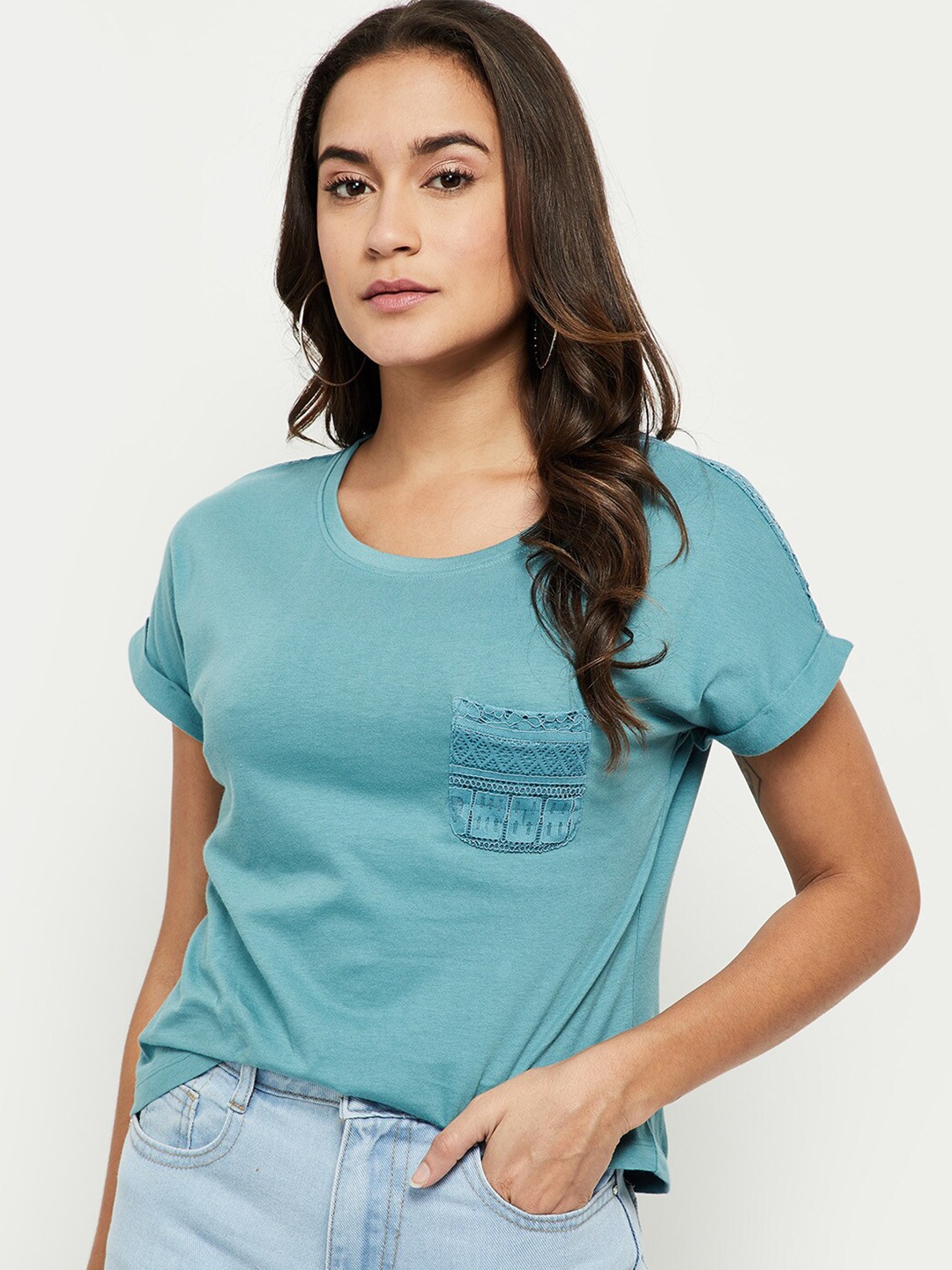 

max Teal Pure Cotton Top