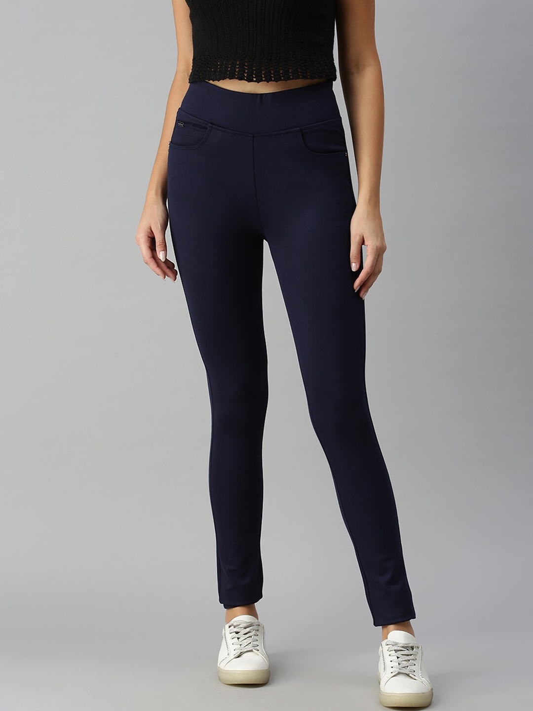 

SHOWOFF Women Navy Blue Super Skinny Fit High-Rise Stretchable Jeans