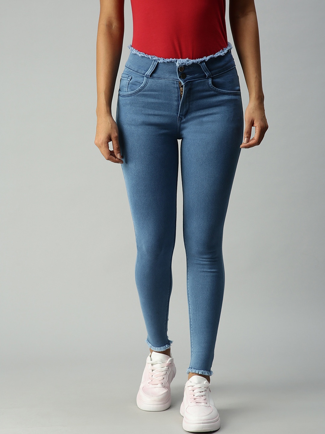 

SHOWOFF Women Blue Skinny Fit High-Rise Stretchable Jeans