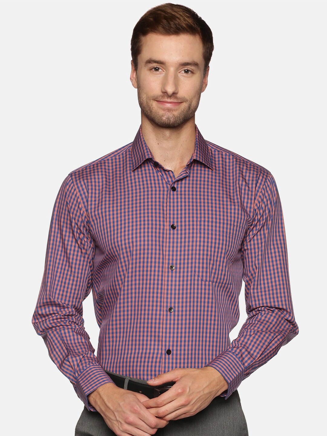 

DON VINO Men Blue Relaxed Checked Cotton Casual Shirt