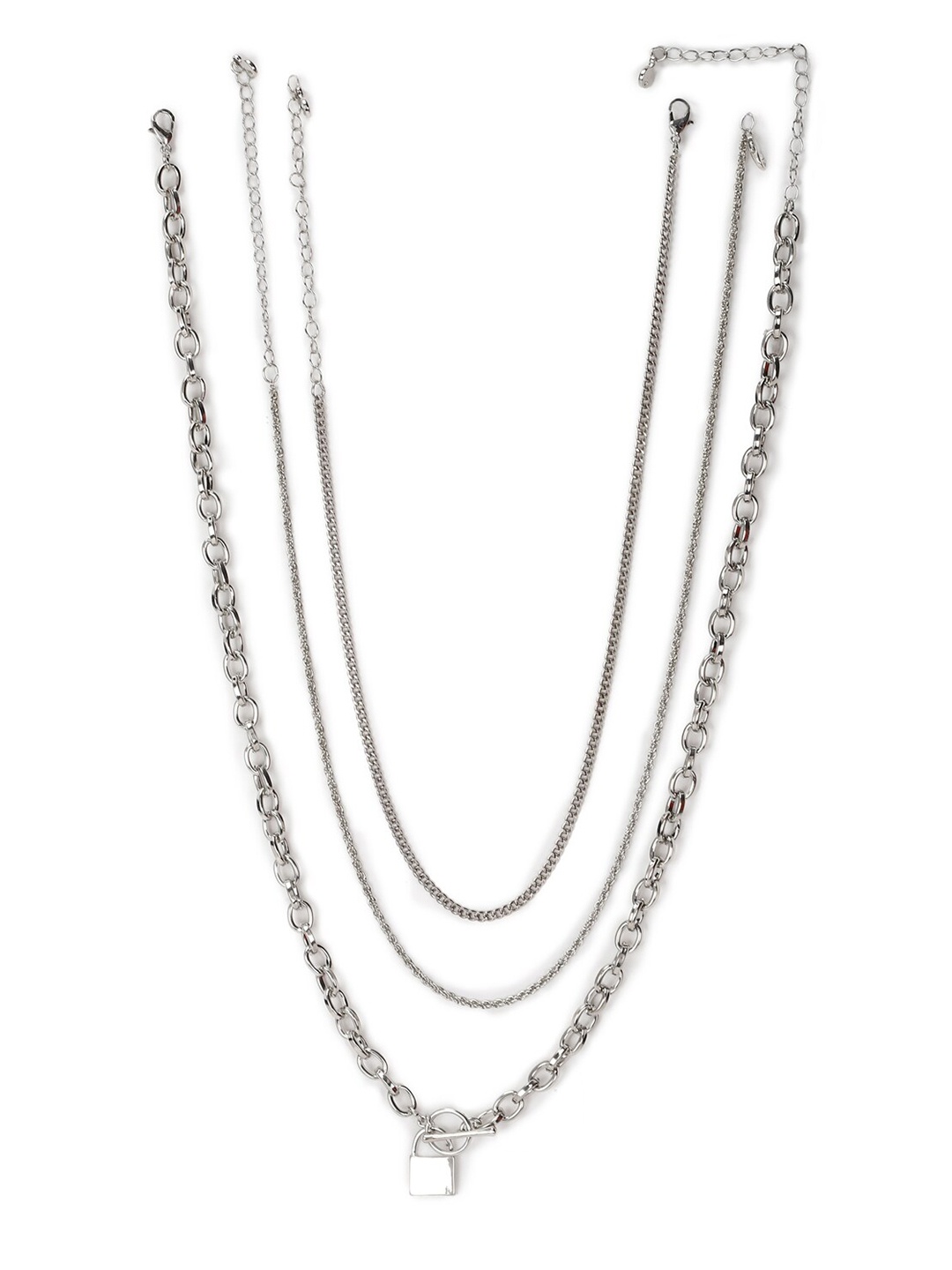 

FOREVER 21 Set Of 3 Silver-Toned Necklace