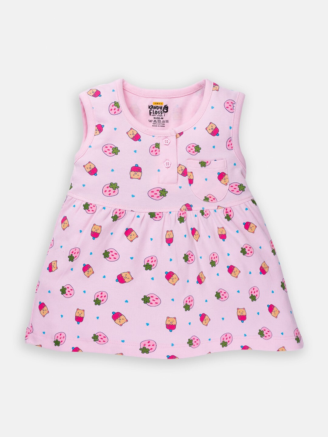 

AMUL Kandyfloss Girls Pink A-Line Dress