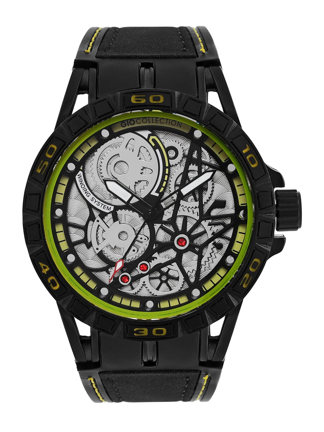 

GIO COLLECTION Men Multicoloured Dial Leather Straps Analogue Watch G3049-02, Silver
