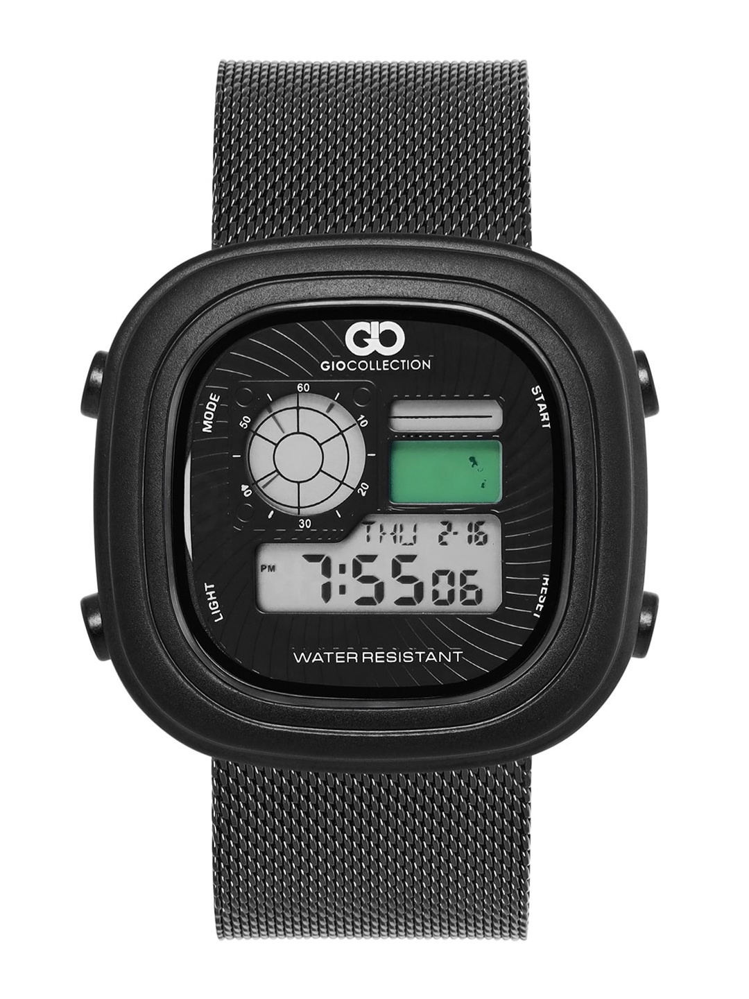 

GIO COLLECTION Men Black Dial & Black Bracelet Style Straps Digital Watch G3027-22